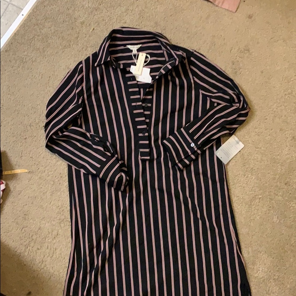 Navy blue striped dress